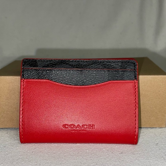 Coach Accessories Coach Card Case In Signature Canvas